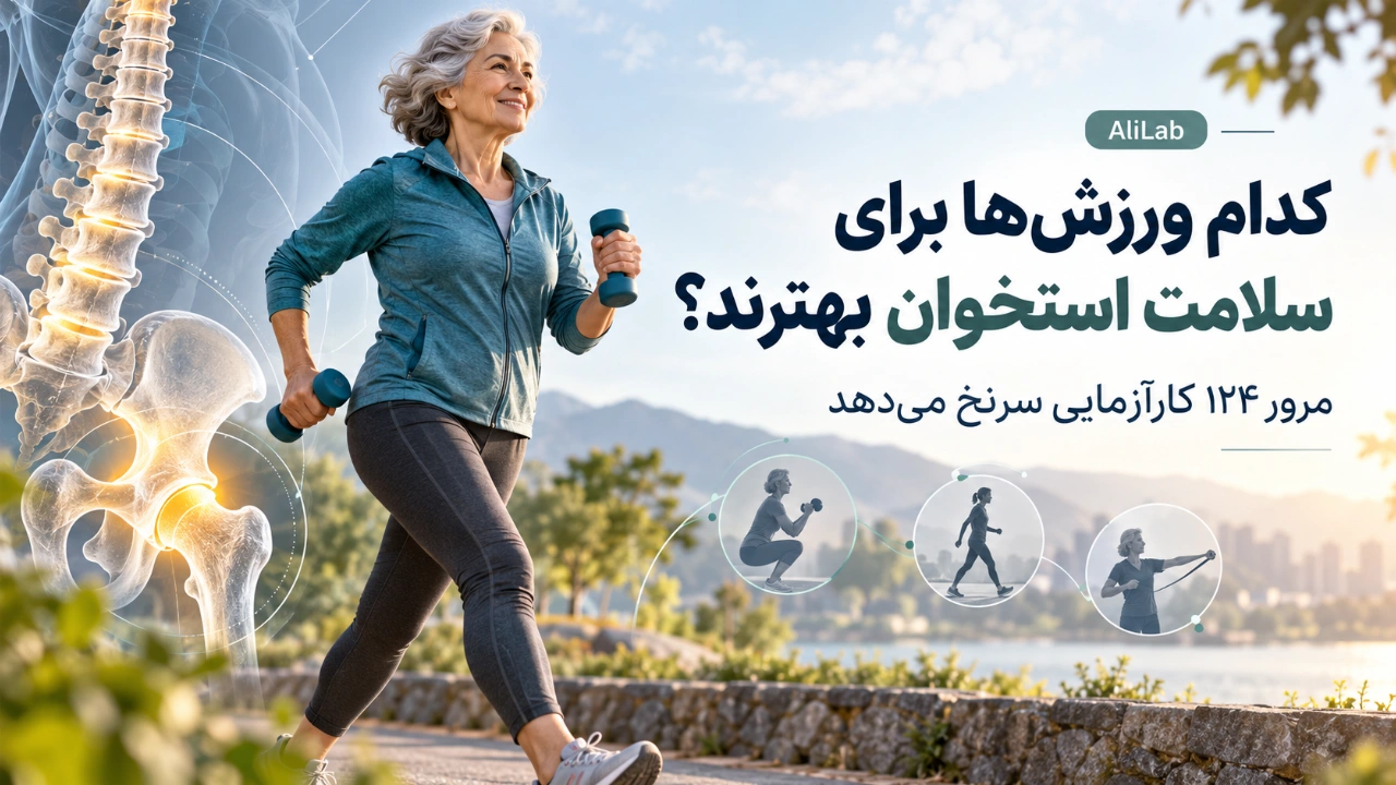کاور AliLab درباره انواع ورزش و سلامت استخوان در میانسالی و سالمندی