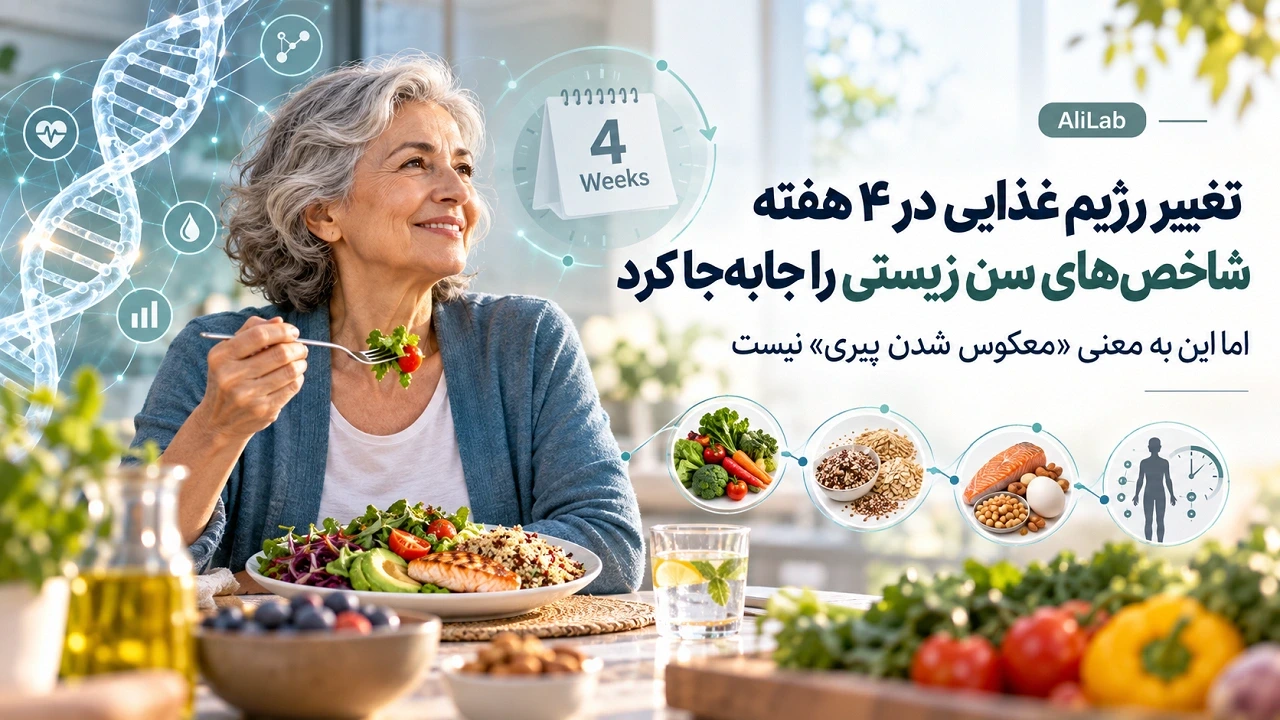 کاور AliLab درباره مداخله غذایی چهار هفته‌ای و شاخص‌های سن زیستی