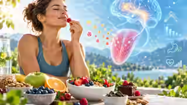 مواجهه با طعم شیرین در کنار نمایش مفهومی مغز، متابولیسم و انتخاب غذایی
